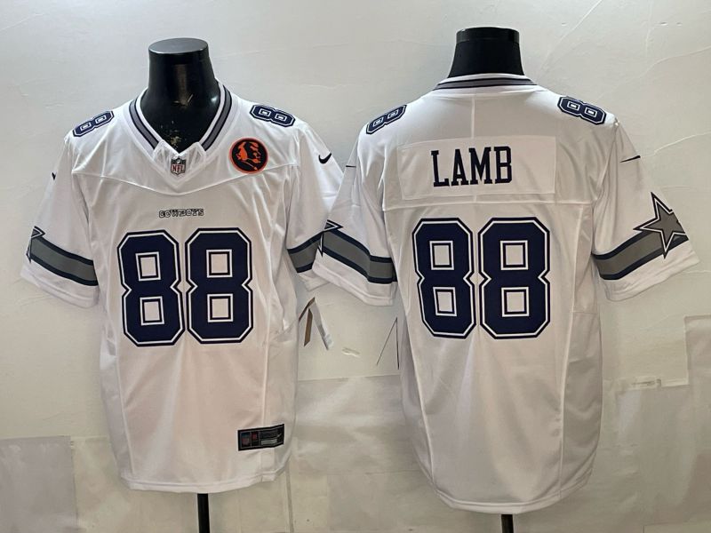 2026 Men Dallas Cowboys #88 Lamb White 6th generations Throwback Nike Limited NFL Jersey style 005->dallas cowboys->NFL Jersey